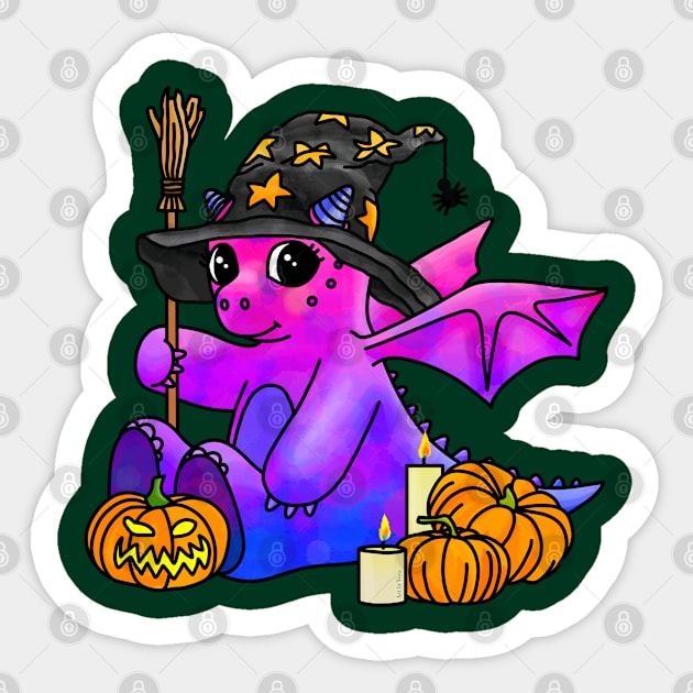 Bi Halloween Dragon Sticker by Art by Veya